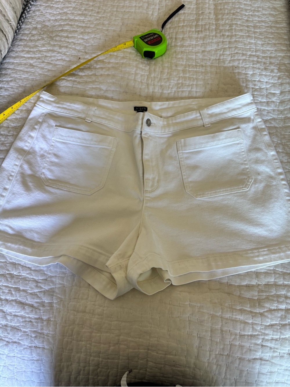 J. Crew White Denim High-Rise Women's Shorts
